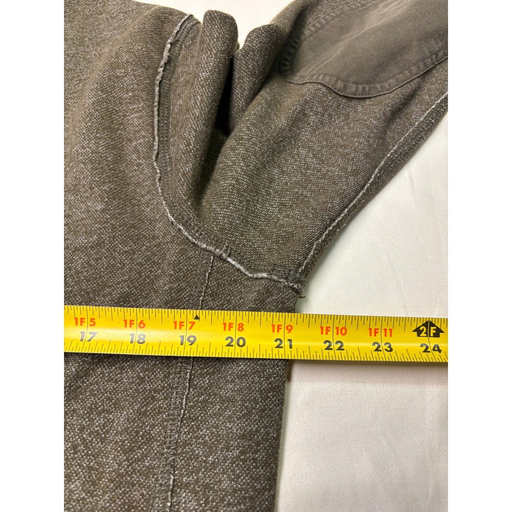 Abercrombie & Fitch Mens Medium Olive Marled Sweatshirt Elbow Patches Pocket - Picture 7 of 9